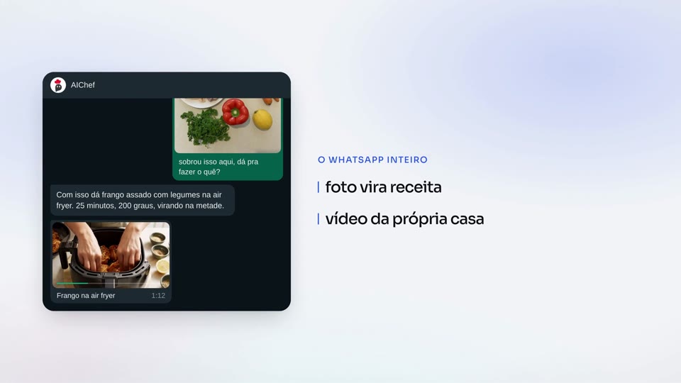 Cena do filme: o cliente envia ingredientes e recebe uma receita acompanhada de um vídeo da Polishop.